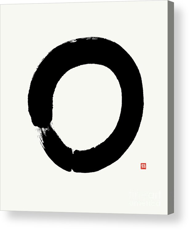 Enso Acrylic Print featuring the painting Zen Enso - Perfection by Nadja Van Ghelue