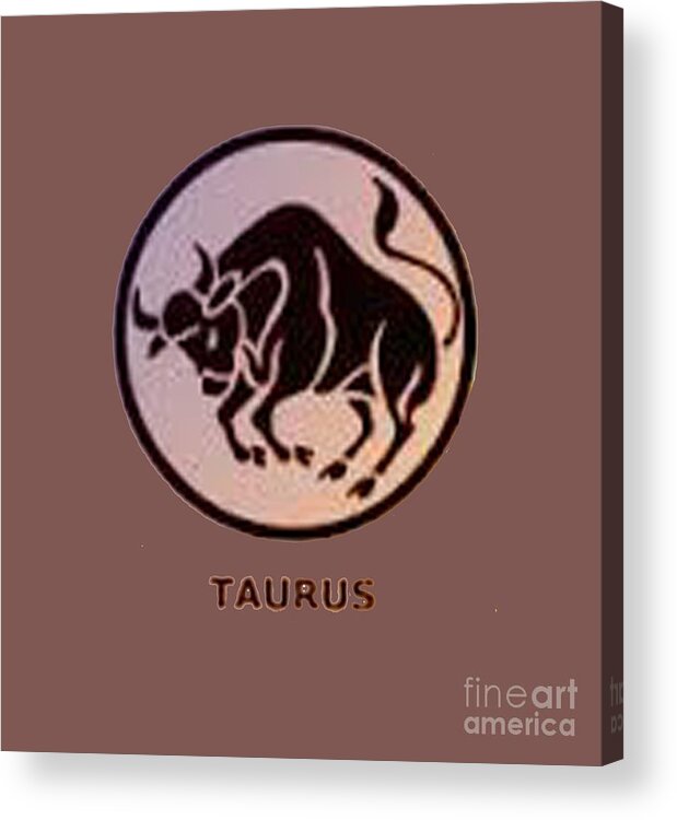  Acrylic Print featuring the painting Zodiac Taurus T-shirt by Herb Strobino