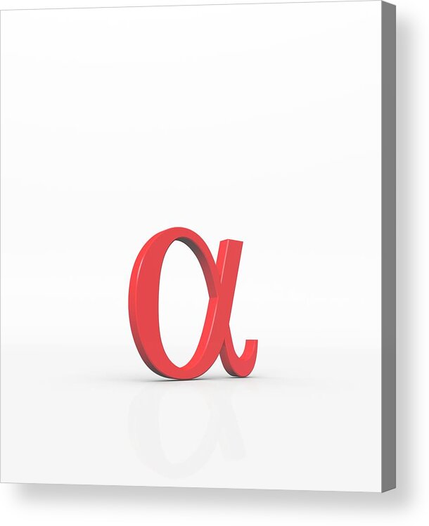 Education Acrylic Print featuring the digital art Greek Letter Alpha, Lower Case #1 by David Parker