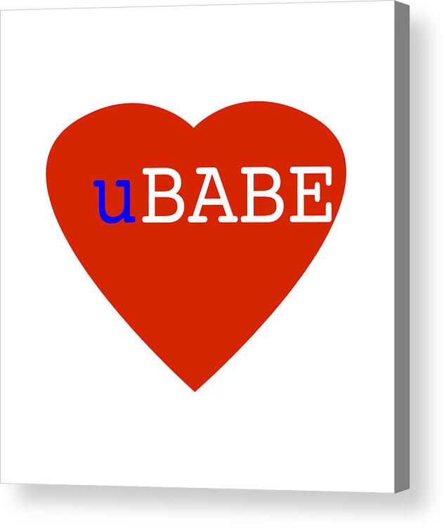 Red Acrylic Print featuring the digital art Love u Babe #1 by Charles Stuart