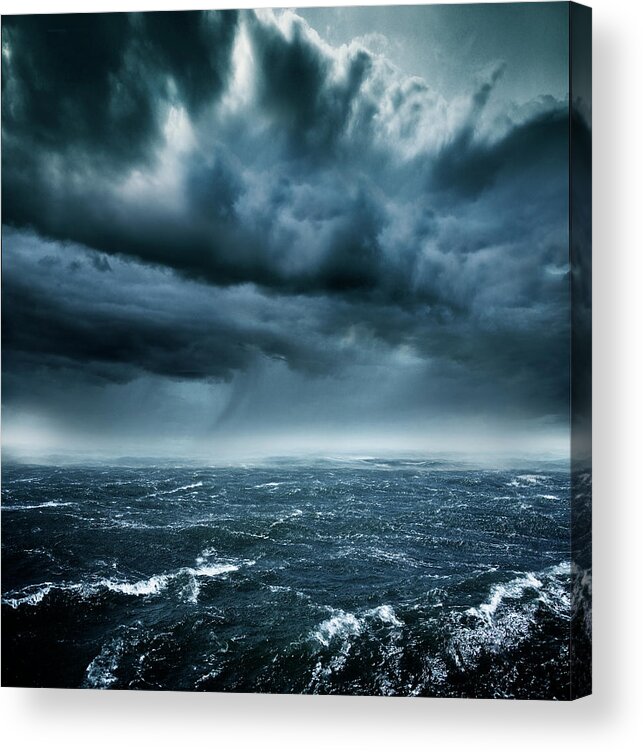 Scenics Acrylic Print featuring the photograph Stormy Ocean #1 by Aaron Foster
