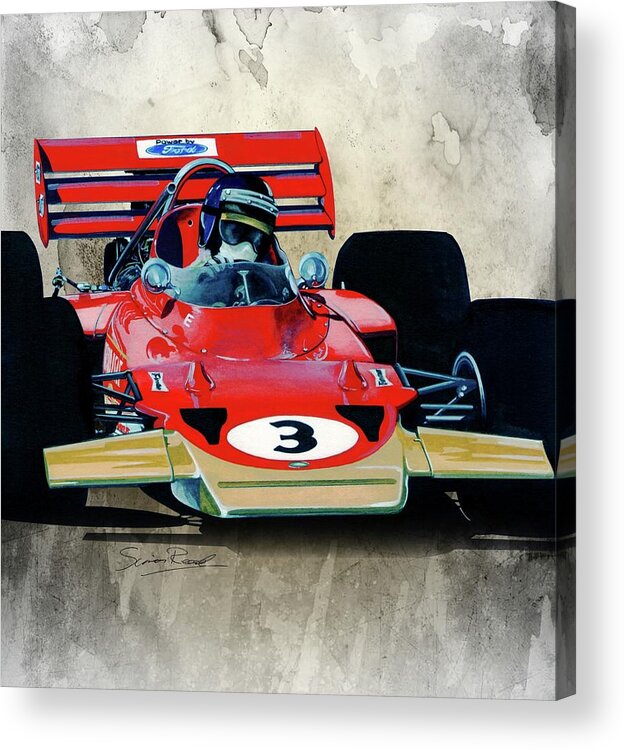 Art Acrylic Print featuring the painting 1970 Lotus 72 by Simon Read