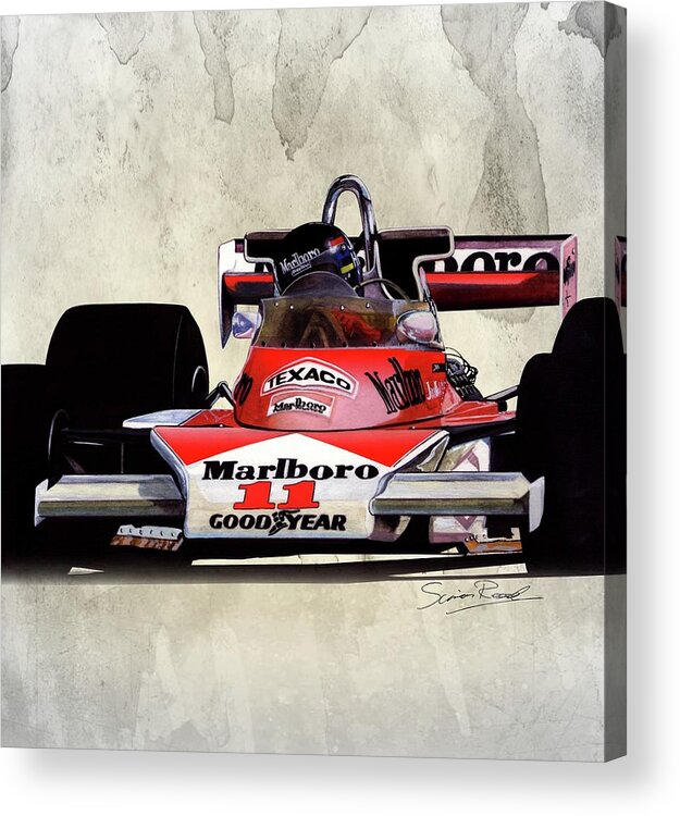 Art Acrylic Print featuring the painting 1976 McLaren M23 by Simon Read