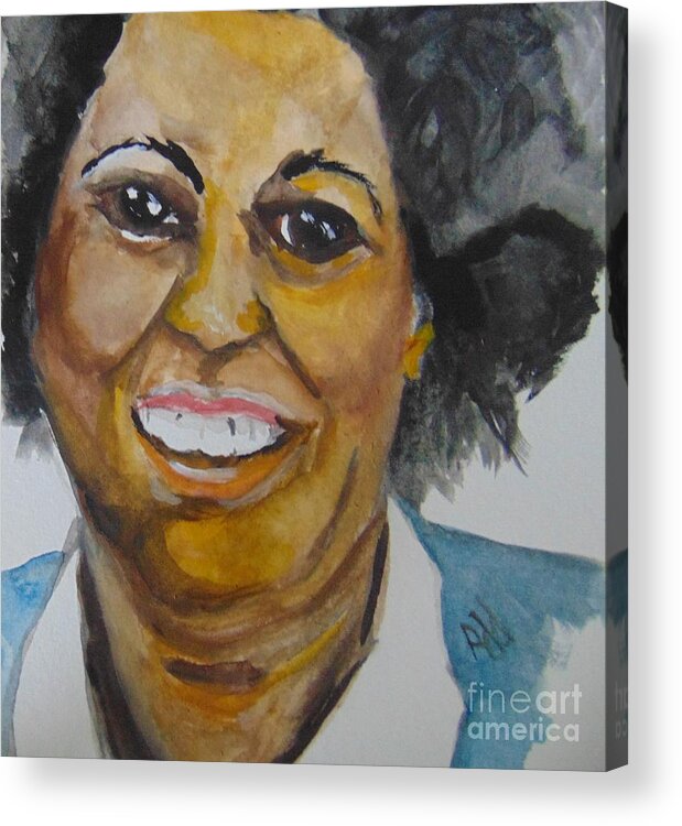 Toni Morrison Acrylic Print featuring the painting Beloved Queen Toni by Saundra Johnson