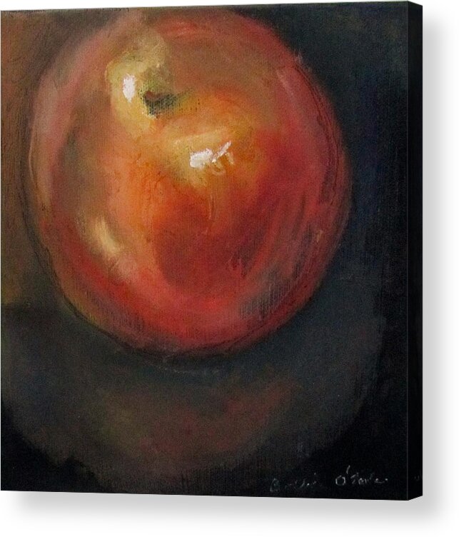 Fruit Acrylic Print featuring the painting Big Red Apple by Barbara O'Toole