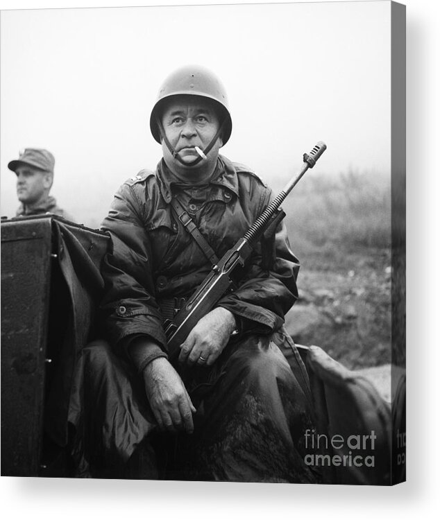 Smoking Acrylic Print featuring the photograph Captain Smoking A Cigarette by Bettmann