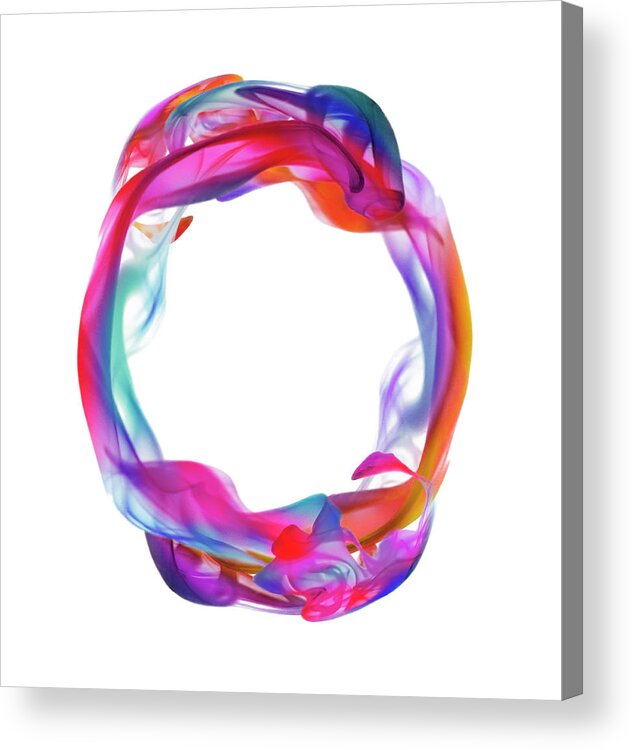 White Background Acrylic Print featuring the photograph Colorful Liquid Circle by Biwa Studio