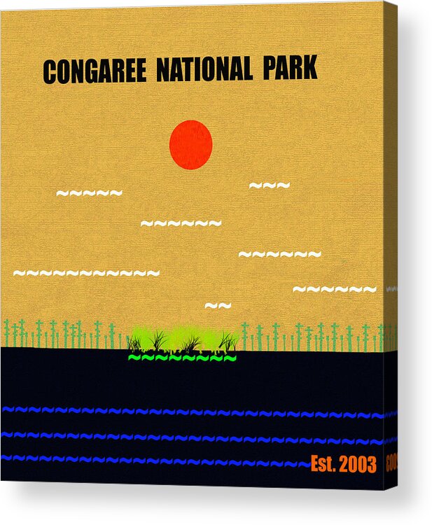 Congaree National Park South Carolina Acrylic Print featuring the mixed media Congaree N. P. M series by David Lee Thompson