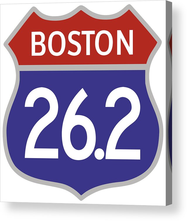 D100748 Marathon Designs Boston Acrylic Print featuring the digital art D100748 Marathon Designs Boston by Retroplanet