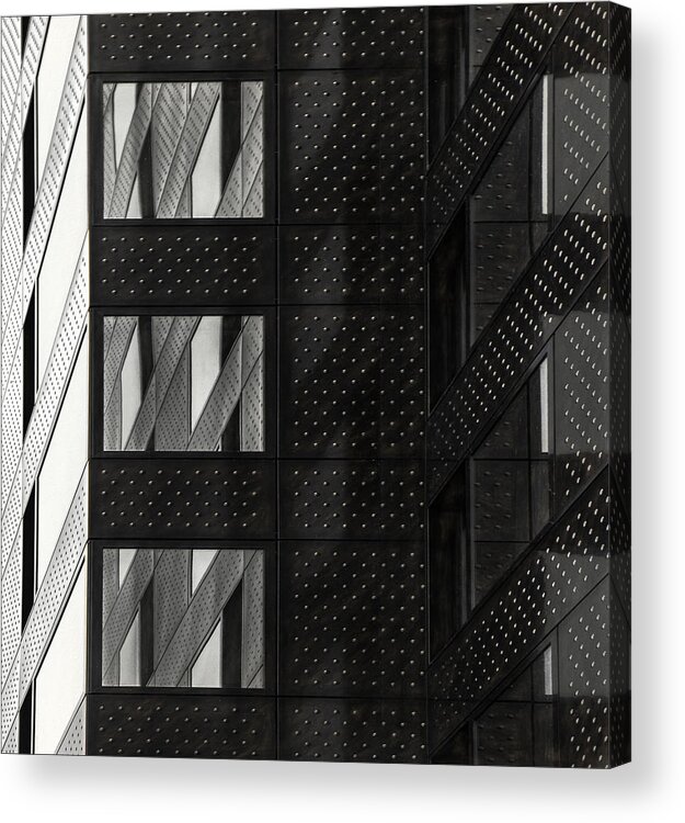 Architecture Acrylic Print featuring the photograph Dots Wall by Gilbert Claes