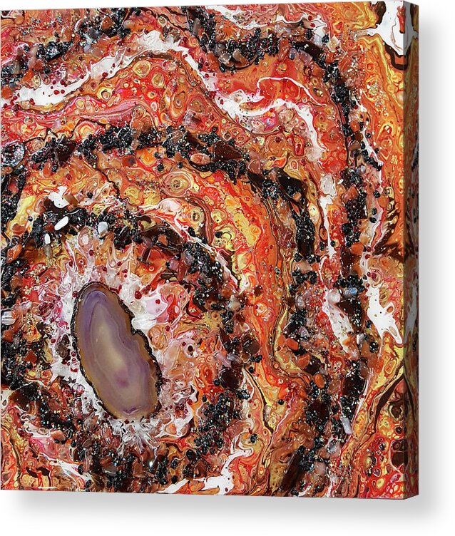 Mixed Media Acrylic Print featuring the painting Earth Gems #18W018 by Lori Sutherland