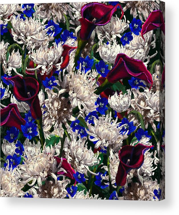 Profusion Acrylic Print featuring the digital art Festive Profusion by L Diane Johnson
