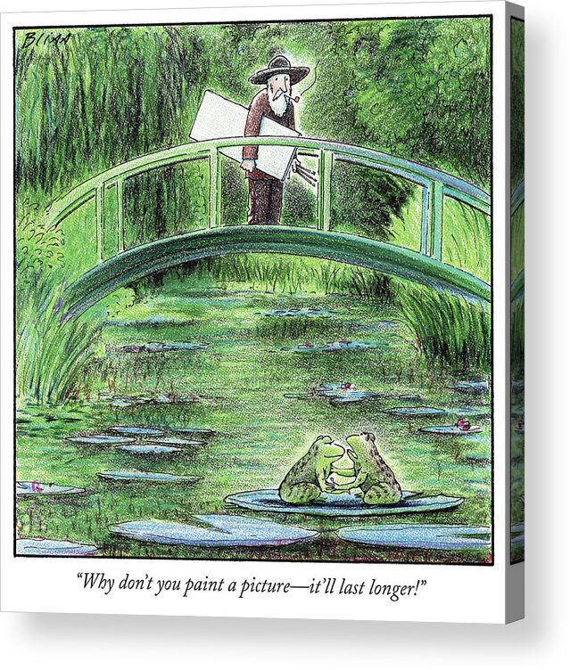 why Don't You Paint A Picture Acrylic Print featuring the drawing Paint a picture by Harry Bliss
