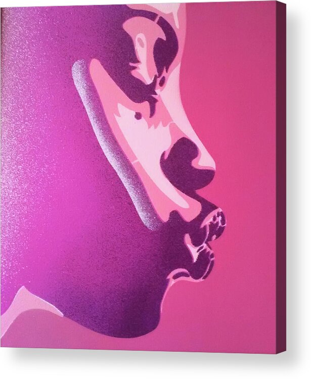 Pink Kiss 2 Acrylic Print featuring the mixed media Pink Kiss 2 by Abstract Graffiti