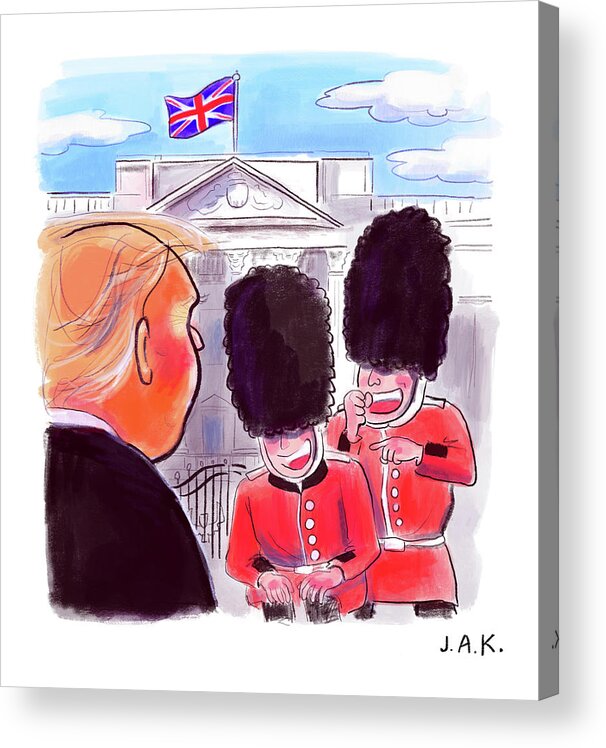 Captionless Acrylic Print featuring the painting Presidential Visit to the UK by Jason Adam Katzenstein