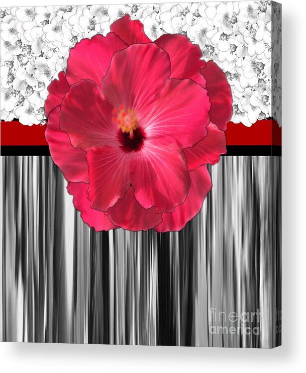 Pink Acrylic Print featuring the digital art Pink, Lily Motif by Delynn Addams