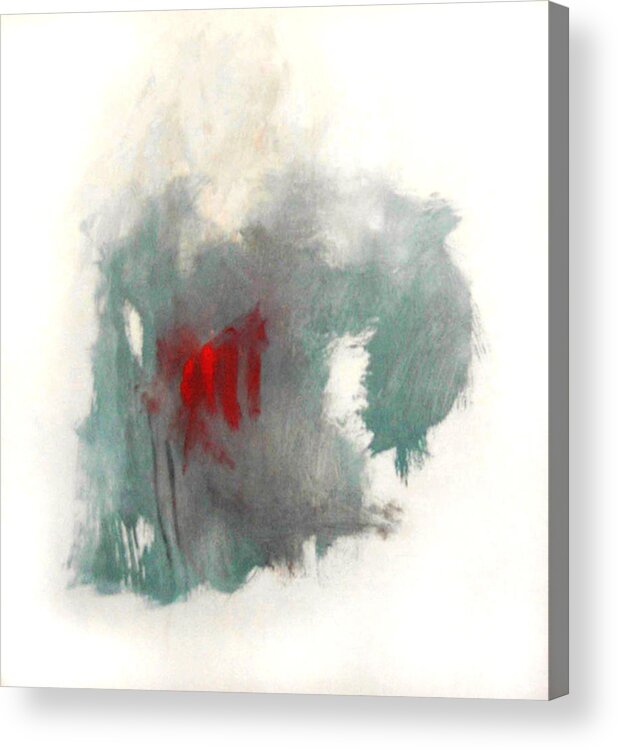 Red Acrylic Print featuring the painting Red on Gray by Janet Zoya