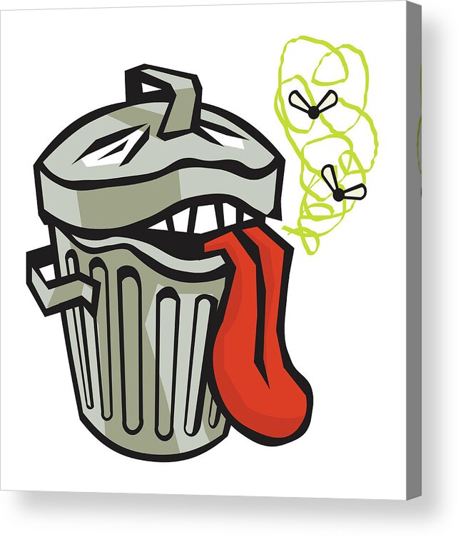 Aroma Acrylic Print featuring the drawing Stinky Garbage Can by CSA Images
