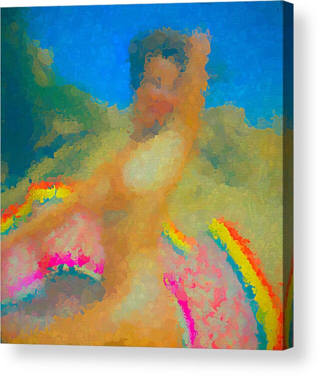 Abstract Nude Acrylic Print featuring the digital art Sunny Bright Abstract by Cathy Anderson