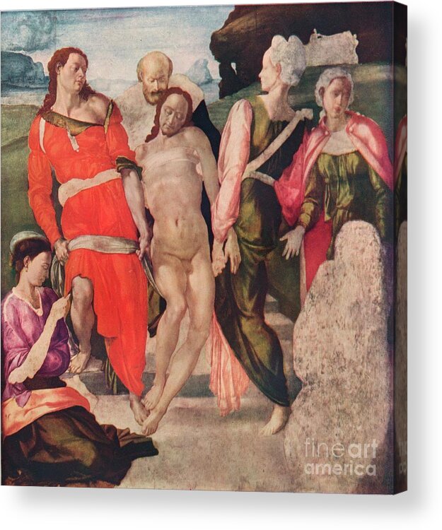Oil Painting Acrylic Print featuring the drawing The Entombment, C1500, 1911 by Print Collector