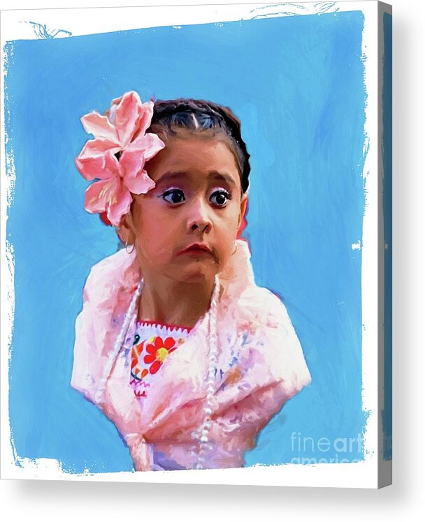 John+kolenberg Acrylic Print featuring the digital art The Little Girl by John Kolenberg