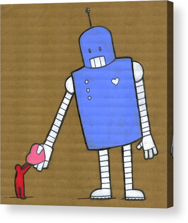 Holding Acrylic Print featuring the digital art This Robot Has Heart by All Images © Tyler Garrison, 2009.