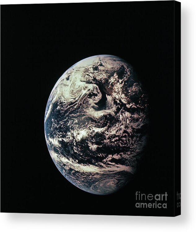 Research Acrylic Print featuring the photograph View Of The Earth From Apollo 11 by Bettmann