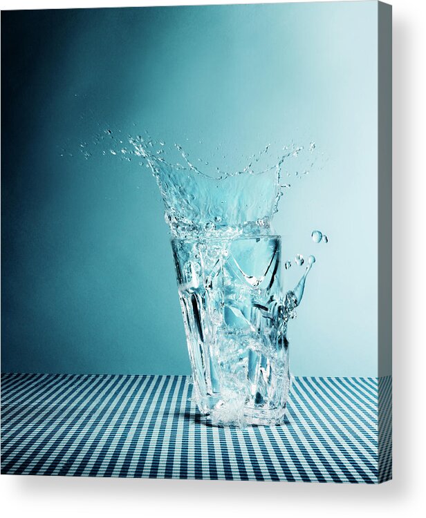 Copenhagen Acrylic Print featuring the photograph Water Splashing From Broken Glass by Henrik Sorensen