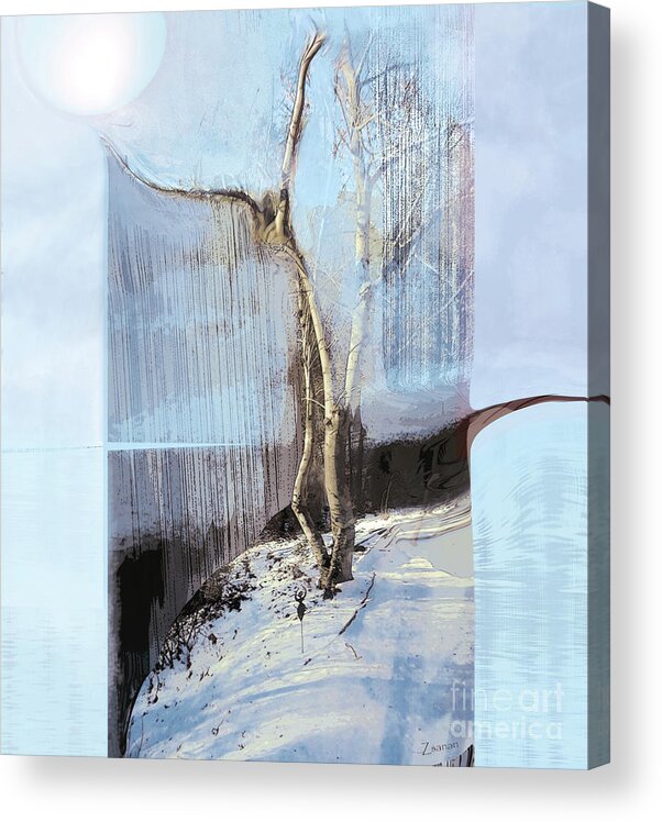 Tree Acrylic Print featuring the mixed media Winter Solstice No. 1 -YoYo the Edge by Zsanan Studio