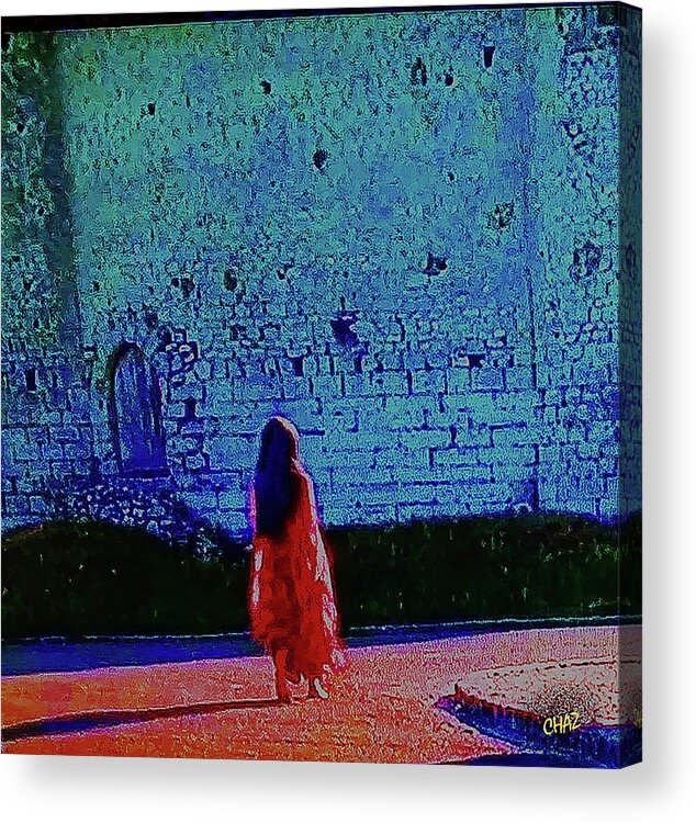 Woman Acrylic Print featuring the painting Alone 2 by CHAZ Daugherty