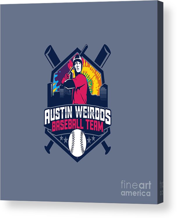 Football Acrylic Print featuring the digital art Austin Weirdos Baseball #4 by Rock Star