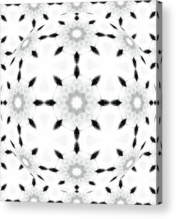 Black And White Abstract Art Acrylic Print featuring the digital art Black and White Abstract Art by Caterina Christakos