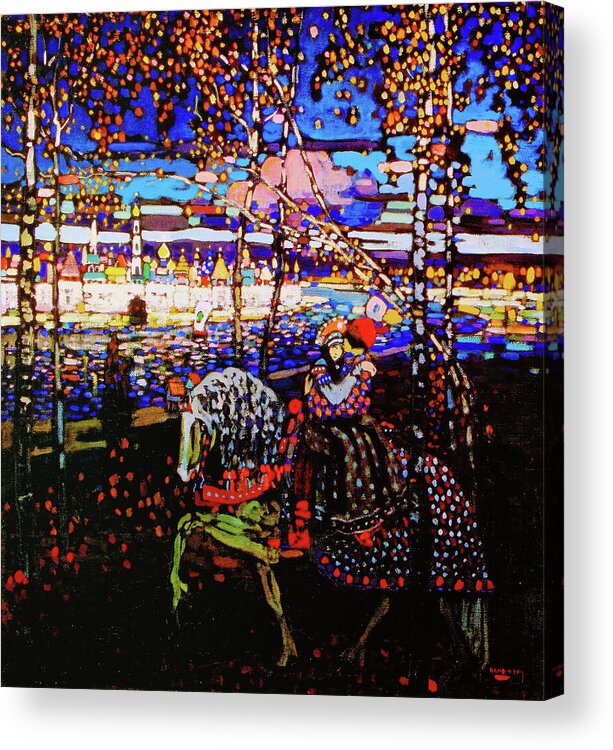 Couple Riding Acrylic Print featuring the painting Couple Riding - Digital Remastered Edition by Wassily Kandinsky