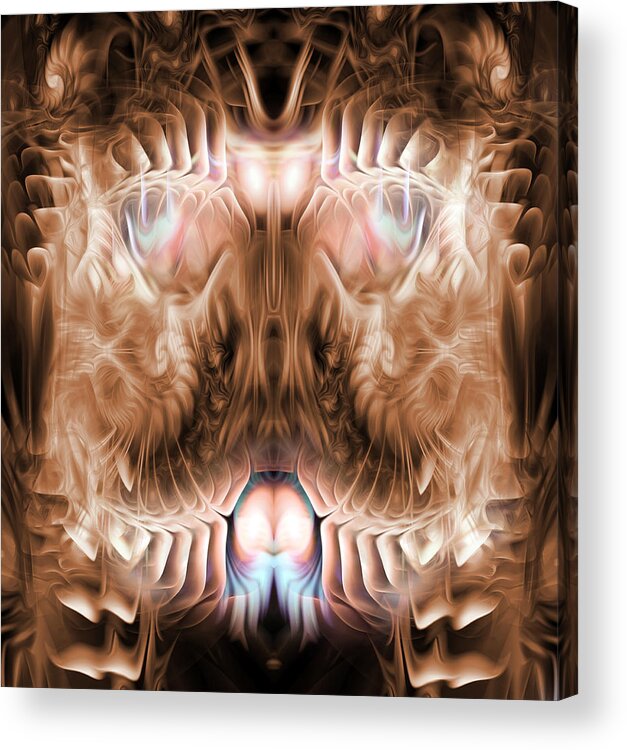 Sepia Acrylic Print featuring the digital art Developing ReGenesis by Jeff Malderez