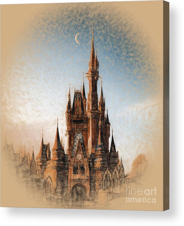 Castle Acrylic Print featuring the painting Disney World USA 0912 by Gull G