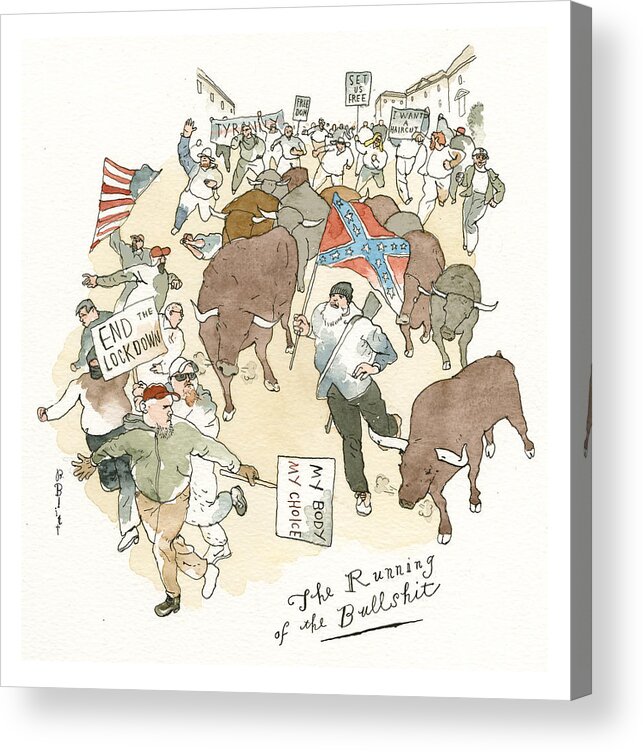 Don't Tread On Me Acrylic Print featuring the painting Don't Tread on Me by Barry Blitt