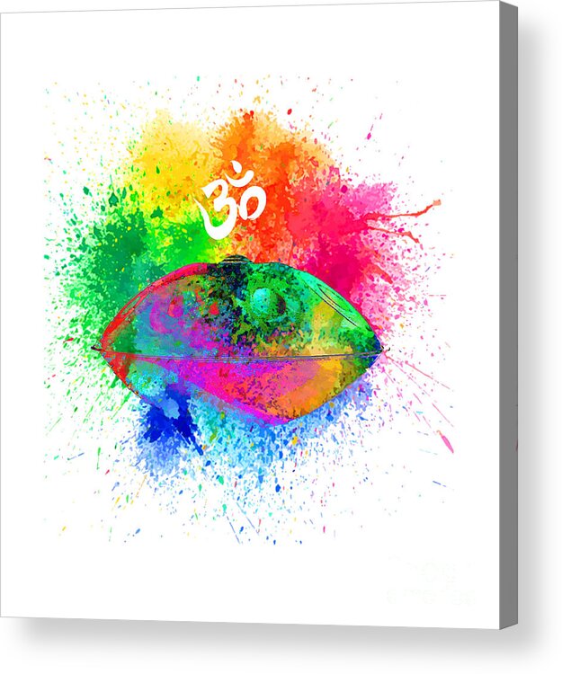 Om Acrylic Print featuring the digital art Handpan OM in colorfull by Alexa Szlavics