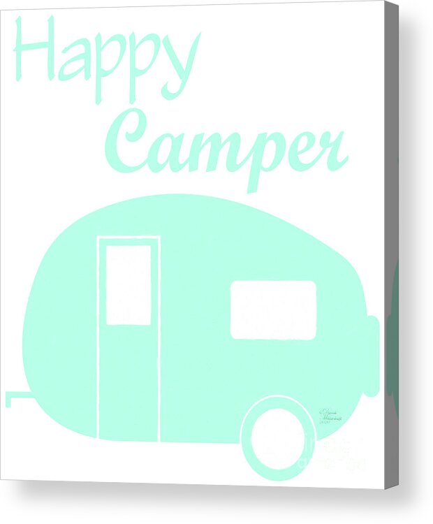 Happy Camper Acrylic Print featuring the digital art Happy Camper Camping Camper by David Millenheft