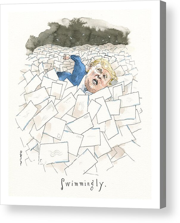 How's The Vote Count Going For Donald Trump? Acrylic Print featuring the painting How's the Vote Count Going for Donald Trump? by Barry Blitt