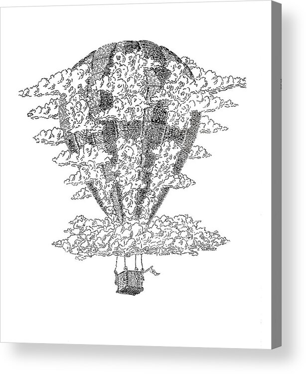 Surreal Acrylic Print featuring the digital art In My Cumulus Balloon by Jenny Armitage