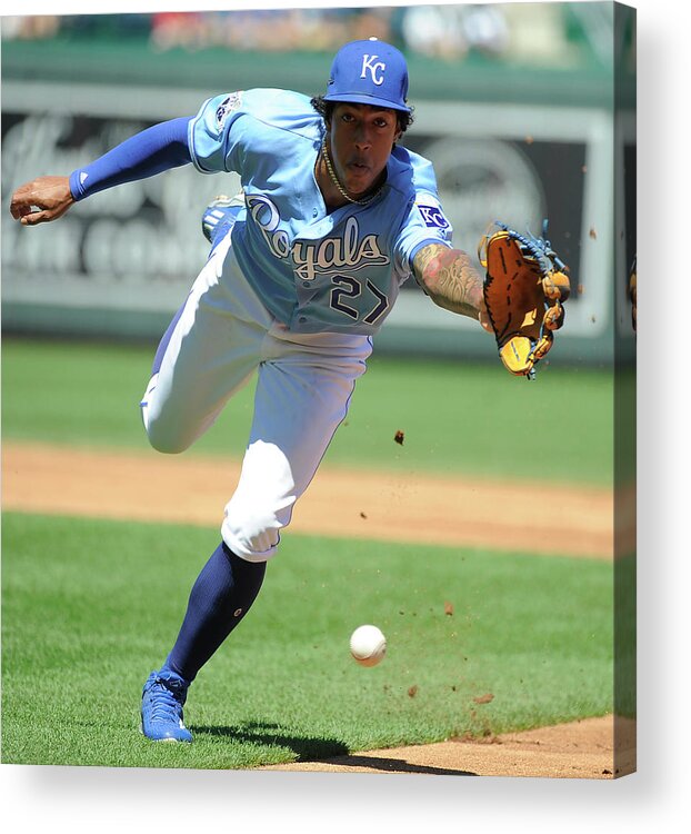 Second Inning Acrylic Print featuring the photograph Jorge Polanco and Raul Mondesi by Ed Zurga