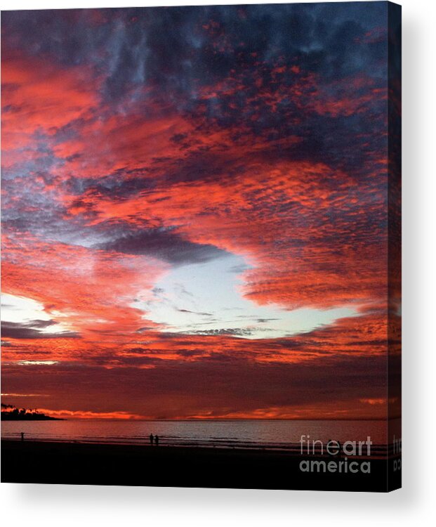 Scarlet Sunset Acrylic Print featuring the photograph LaJolla02 by Mary Kobet