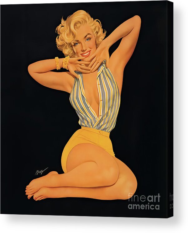 Marilyn Monroe Acrylic Print featuring the digital art Marilyn Monroe 1958 by Steven Parker