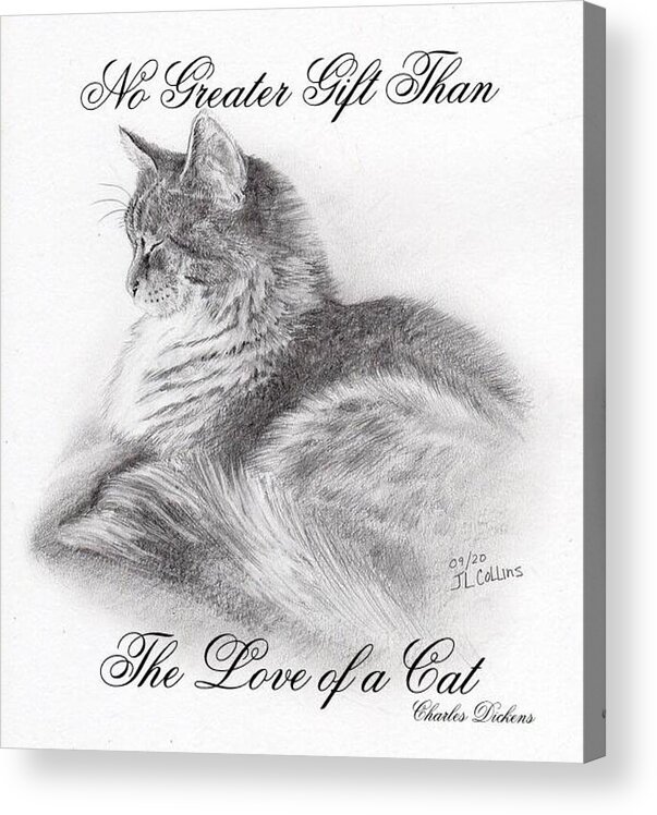  Acrylic Print featuring the drawing No Greater Gift by J L Collins