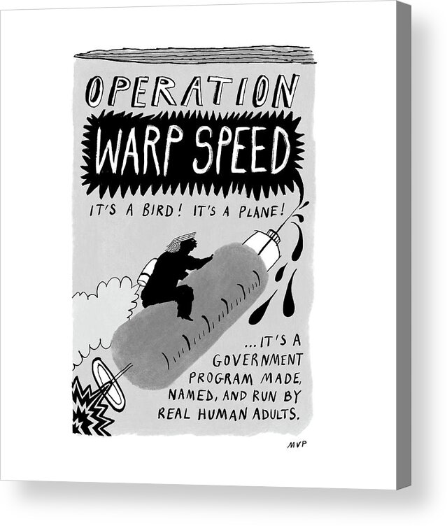 Captionless Acrylic Print featuring the drawing Operation Warp Speed by Millie von Platen