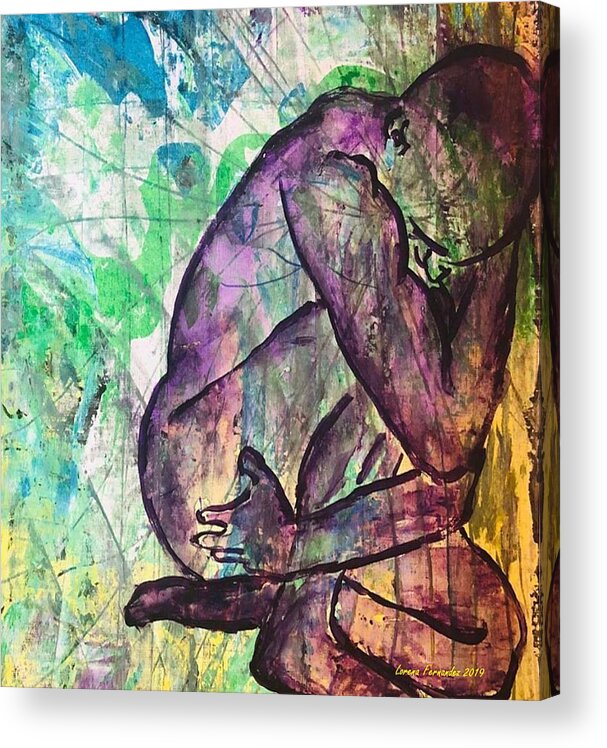  Acrylic Print featuring the painting Pain is pain by Lorena Fernandez