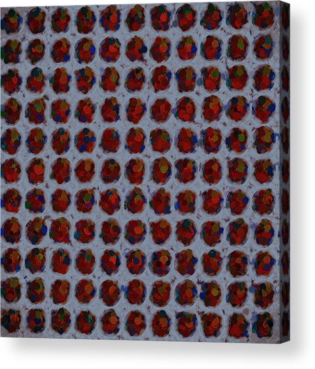 Patterns Acrylic Print featuring the digital art Patterned Red by Cathy Anderson