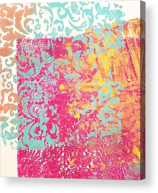 Pink Acrylic Print featuring the mixed media Victoria in Pink by Joanne Herrmann