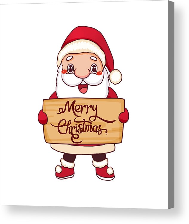 Merry Christmas Acrylic Print featuring the digital art Santa Claus MERRY Christmas by Mopssy Stopsy