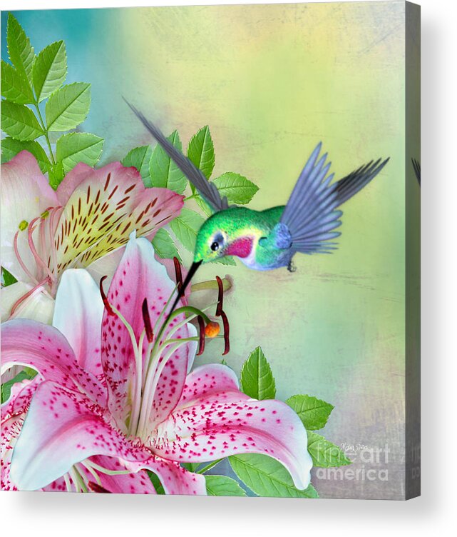 Hummingbird Acrylic Print featuring the digital art Sweet Nectar by Morag Bates